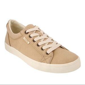 Taos Starsky Tan Distressed Canvas Casual Lace Up Sneakers Shoes size 11